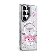 三麗鷗 Samsung S25/S24 防震雙料隱形立架磁吸手機殼-歡樂美樂蒂