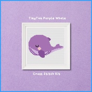 ♝ ❐ TinyTAN Purple Whale Cross Stitch Kit