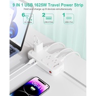 Individual Switch Power Strip Surge Protector with 6 Outlets 3 USB(17W USB C), 5Ft Braided Cord Ultr