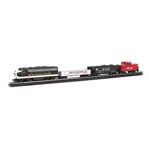 Trains - Thoroughbred Ready To Run Electric Train Set - HO Scale Plastic Red Detailed Design with Sm