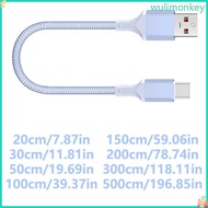 WU Short USB C to USB C Cable Fast Speed Data and Fast Charging for PowerBank