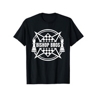 Bishop Bros Chess Club Graphic Tee - Mens Black Cotton T-Shirt With Stylish Geometric Print, Casual
