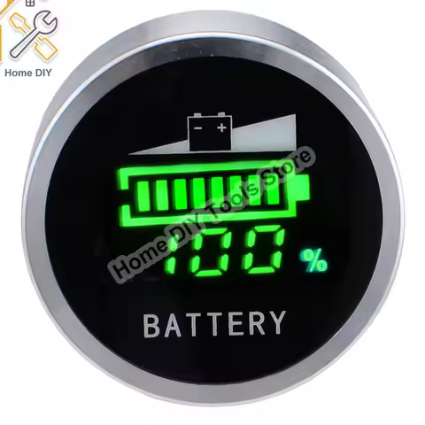 Battery Indicator 24V 36V 48V 60V 72V Round LED Battery Capacity Indicator Voltage Meter Tester for 