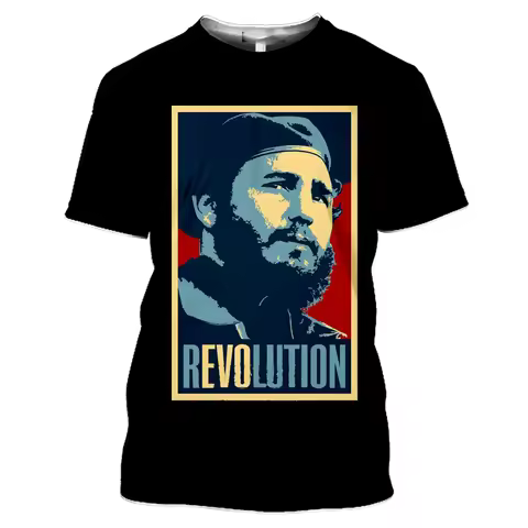 Cuba Che Guevara T-shirt 3D Fidel Castro Printed T Shirt for Men Clothing Short Sleeve Tops Tee Shir
