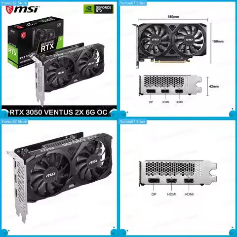 For MSI GeForce RTX 3050 VENTUS 2X 6G OC Gaming Graphics Card 6GB GDDR6 96-bit HDMI DP PCI-E 4.0x8 D