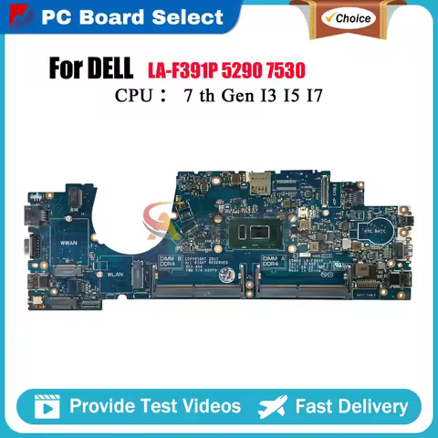 Notebook Mainboard For Dell Latitude 7530 5290 LA-F391P with i3 i5 i7 7/8th Gen CPU CN-02723N 0WHPNW