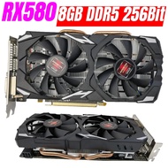 RX580 8GB DDR5 Gaming Graphics Video Card For PC 256Bit Dual Cooling Fan Desktop Video Card PCI-Expr