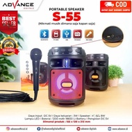 ADVANCE Speaker Portable Bluetooth 4 Inch + Mic S 55