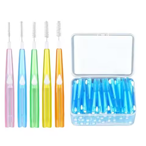 30Pcs/Box Toothpick Dental Interdental Brush 0.6mm-1.5mm Cleaning Between Teeth Oral Care Orthodonti
