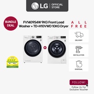 LG FV1409S4W 9KG AI Direct Drive™ Front Load Washing Machine + LG TD-H10VWD 10KG Dryer [Bundle Deal]