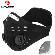 X-Tiger หน้ากากขี่จักรยาน1Pc ตัวกรอง Breathable MTB จักรยานขี่จักรยานหน้ากากใบหน้าเปิดใช้งานคาร์บอนป้องกันฝุ่นกีฬาหน้าปก