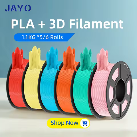 JAYO PLA + Filament 5/6 Rolls 1.75MM PLA Plus 3D Printer Filament 1.1KG/roll For FDM Neatly Wound Co
