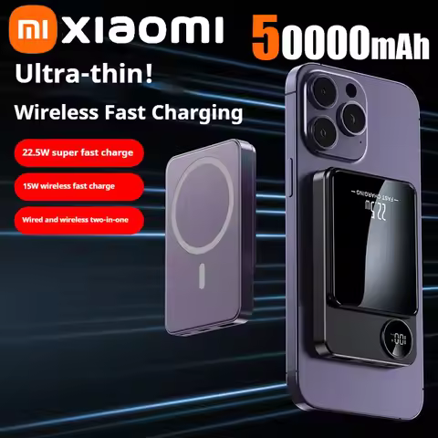 Xiaomi 50000mAh Portable Magnetic Wireless Power Bank PD 20W/22.5W Fast Charging External Battery Fo