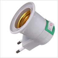 ERANPO EU Plug E27 Lamp Base Wall Screw Light Bulb Lamp Socket Holder Adapter Converter With ON/OFF Switch