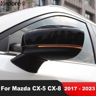 For Mazda CX-5 CX5 KF CX-8 CX8 2017-2023 Carbon Car Door Rearview Mirror Cover Trim Side Wing Mirrors Covers Cap Accessories