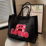 Túi gấu dâu Lotso túi xách gấu dâu túi canvas gấu dâu cute dễ thương thời trang phong cách Hàn Quốc 