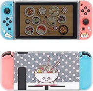 BelugaDesign Ramen Sushi Switch Bundle | Food Dumpling Noodles Japanese Cute Kawaii Pastel Case | Cover Shell with Thumb Grips Compatible with Nintendo Switch (Switch Standard, Clear)