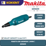 Makita Die Grinder  1/4″, 240W, 28000rpm, 0.98kg GD0603