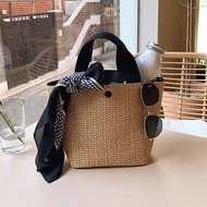 TY1409 Tas Jinjing Wanita Tas Tenteng Anyaman Jerami Tas Retro Vintage Estetik
