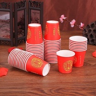[Real Photo/Available] Happy wedding small red paper cup paper cup/disposable paper cup/wine cup