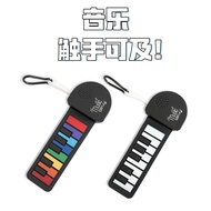 Playable Mini Piano Keychain Bag Hanging Accessories Finger Piano Mat Mini Silicone Electronic Piano
