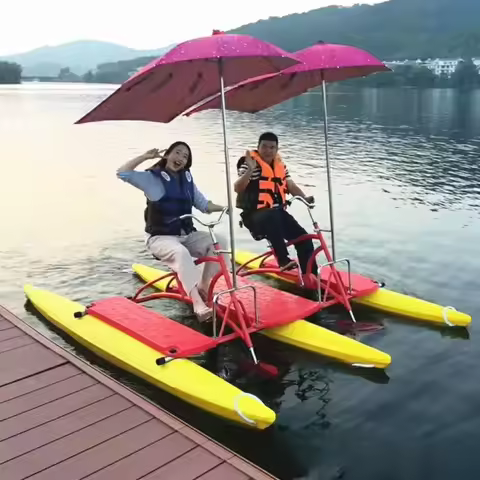 #Marine pleasure boat water entertainment facilities double water bike aluminum alloy park sightseei