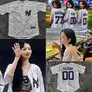 Aespa baseball shirt kpop number screen printing kpop karina winter ning ning casual top jersey spor