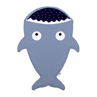 鯊魚咬一口 BabyBites｜(輕量版)100%純棉手作嬰幼兒睡袋/防踢被/包巾－湛灰藍