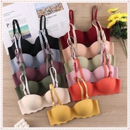 Half 1/2 Cup Women's Bra Candy Color Small Breasts Gathering Adjustable Push Up Underwear Color Diff