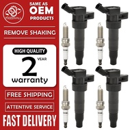 4Pcs 27300-3F100 UF-611 Ignition Coil+spark plug for Hyundai Sonata Santa Fe GENESIS COUPE Tucson IX