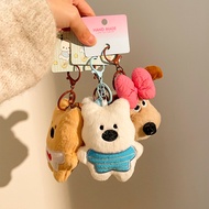 [3 Bears] Plush Doll Keychain, Cute Backpack Pendant, Couple Friends Gift