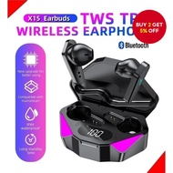 X15 Gaming Earphones TWS Bluetooth Headphones Noise Cancelling Earbuds LED Display Wireless Headsets