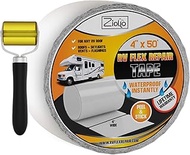 Ziollo RV Flex Repair Tape - Roof Seam Tape to Seal and Waterproof, Bond to EPDM Rubber with Butyl Sealant, Seal Vents and Skylights on Motorhomes, Trailers, Campers (White, 4-inch x 50 Foot Roll)