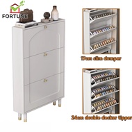 Ultra-thin Tumbler Shoe Cabinet Cream Wind Shoe Cabinet Home Entrance Doorway Cabinet All-in-one Simple Shoe Rack Large Capacity Shoe Cabinet