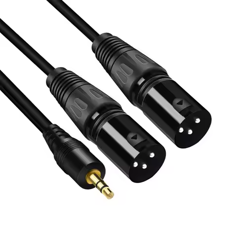 3.5 mm Jack to XLR Audio Cable TRS Stereo Male to Male Dual XLR Splitter For Mixer Speakers Amplifie