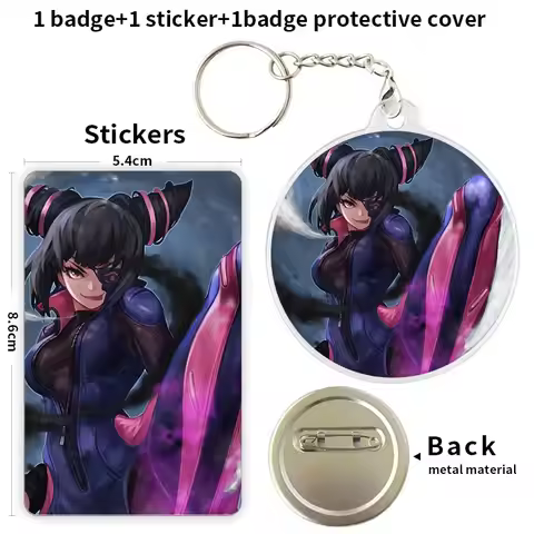 Juri Han Anime Character Game Soft Button Badge Brooch anchor Peripherals Pin Trinket 75mm Fandom Me