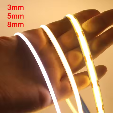 3mm 5mm PCB COB LED Strip Light 5V 12V 24V 320LED 8mm CRI90 Super Bright Flexible LED Tape For Cabin