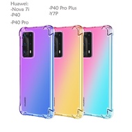 Huawei Nova 7i P40 P40 Pro P40 Pro Plus Pro+ Y7P Rainbow Case Soft Casing Cover TPU Soft Back