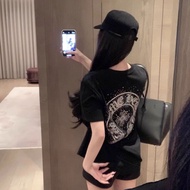 Cross Gypsy Short Sleeve T-Shirt Women's Summer Niche Design Sense Loose Medium and Long Top 2026