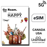 eSIM CANADA, USA, UNITED STATES, TRAVEL SIM CARD