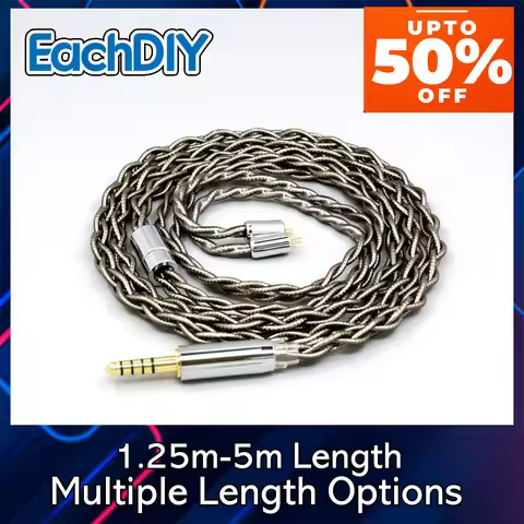 Palladium Shielding Graphene Gold Earphone Cable For 0.78mm Flat Step JH Audio JH16 Pro JH11 Pro 5 6