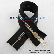 Resleting Zipper Busana Wanita 25 cm Vislon Variasi Warna Hitam Silver Kode BS Close - End