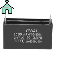 OTUINSG CBB61 Capacitor, 50/60Hz 350VAC Fan Motor Starting Capacitor, Durable ±5% 2-Pin 10UF Motor C