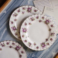 英國Royal Albert 甜紫羅蘭系列22K金骨瓷點心盤