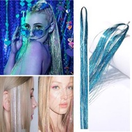 彩色 閃亮金銀絲鐳射假髮 鐳射髮片 彩色閃亮鐳射假髮絲接發