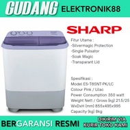 Mesin Cuci Sharp 2 Tabung 8 Kg ES-T85NT Twin Tub 8Kg