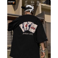 Boxy POKER T-shirt, street style USA Vintage, personality T-shirt Local Brand TS09