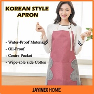 JAYINEX Apron kitchen Water proof Cotton Kain Korean Style with Hand Wiping Anti oil Adult