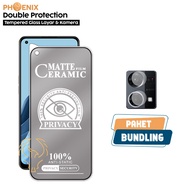 LAYAR 2 IN 1 Tempered Glass Privacy Package Oppo Reno 7 4G/7SE/7Z Anti-Scratch Screen Free Tempered 