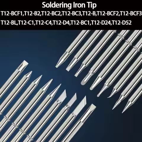 1Pc BCF1/B2/BC2/BC3/B/BCF2/BCF3/BL/C1/C4/D4/BC1/D24/D52 Type Iron Tip T12 Soldering Solder Iron Tips